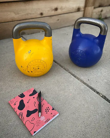 Kettlebells and a workout journal